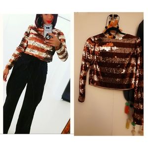 Gold sequin top